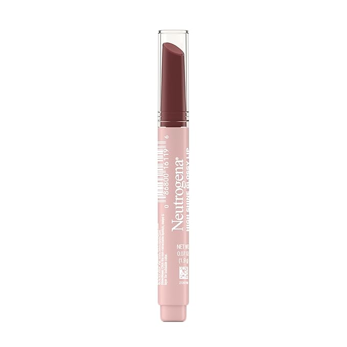 Neutrogena High Shine Glossy Lip with Maracuja Oil + Vitamins & Antioxidant Vitamin E, Nourishing Glossy Lip, Non-Retractable, Pigmented For Buildable Color, Nearly Neutral, 0.07 oz