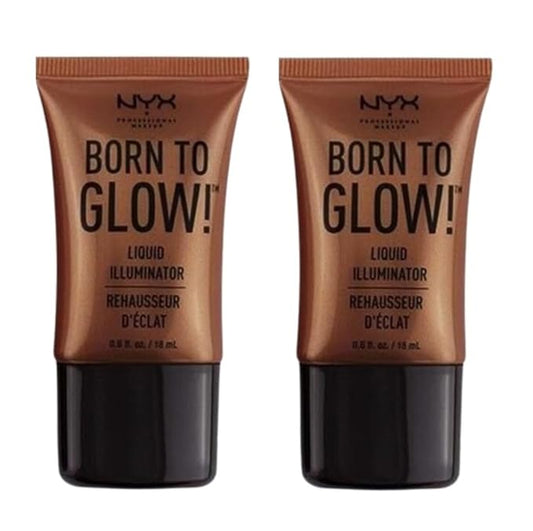 Pack of 2 NYX Born to Glow! Liquid Illuminator, Sun Goddess LI04