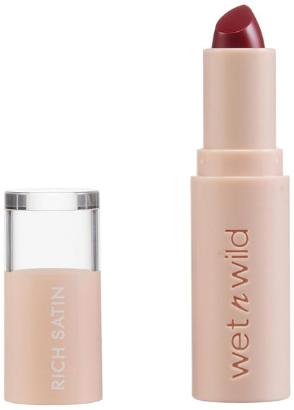 wet n wild Mega Last Rich Satin Lip Color, Rich Creamy Color with Satin Finish, Infused with Vitamin E & Moisturizing Argan Oil, Lightweight, Silky-Smooth, Vegan & Cruelty-Free - Fire Sign