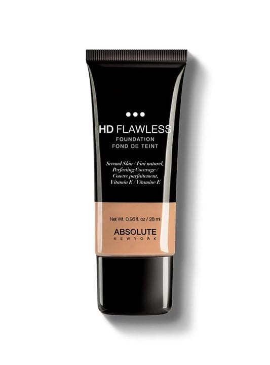 Absolute New York HD Flawless Fluid Foundation, Lightweight and Buildable, Water-Based Liquid Foundation, Healthy Radiance To The Skin (AHDF03 Beige, .95 fl oz)