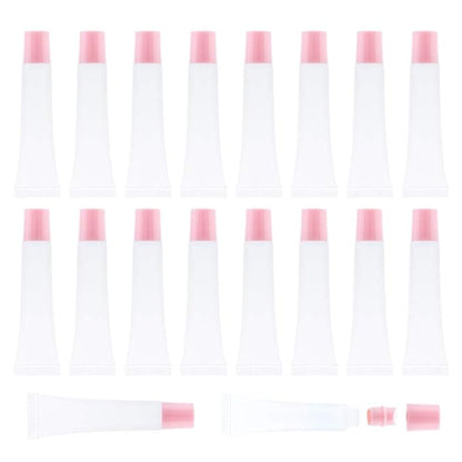50Pcs 15ml Lip Gloss Squeeze Tubes, Light Pink Lip Gloss Containers Empty, Refillable Soft Clear Tubes for DIY Lipgloss Balm Cosmetic (Light Pink)