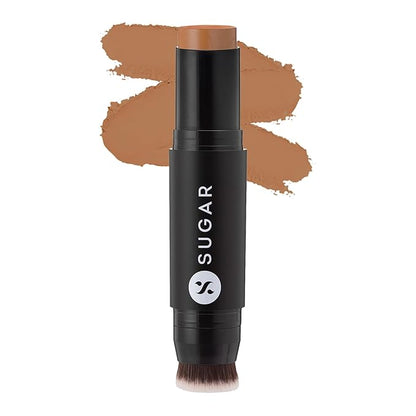 SUGAR Cosmetics Ace Of Face Foundation Stick with Inbuilt Brush - 60 Lungo (Medium Deep, Golden Undertone), 12 gm Full Coverage Waterproof Matte Finish