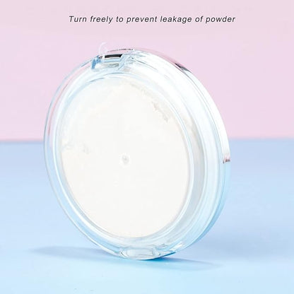 3g Empty Powder Box, Refillable Loose Portable Makeup Setting Blush Case Container with Puff Holder Compact Slim Mirror and Elasticated Net Sifter Mini No Leaks Set