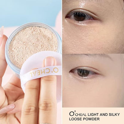 O'CHEAL Whitening Loose Powder and CC Air Cushion BB Cream Liquid Foundation Cream for Makeup Concealer Cushion for Face Make Up Cushion Makeup NATURAL COLOR