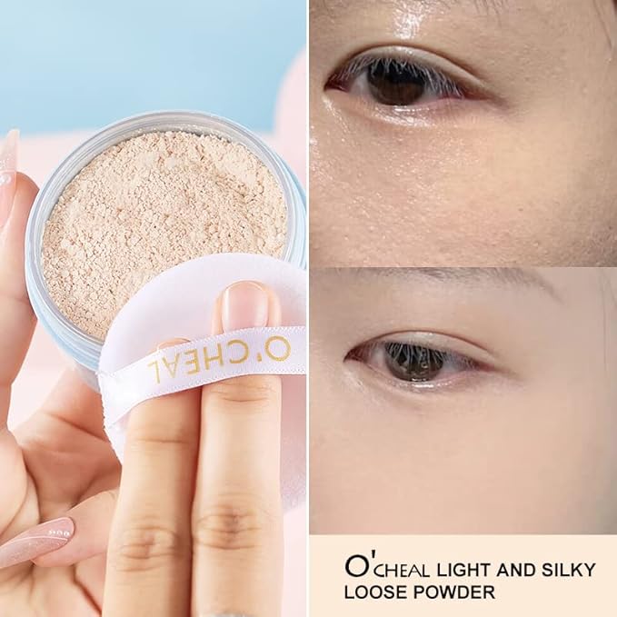O'CHEAL Whitening Loose Powder and CC Air Cushion BB Cream Liquid Foundation Cream for Makeup Concealer Cushion for Face Make Up Cushion Makeup IVORY WHITE