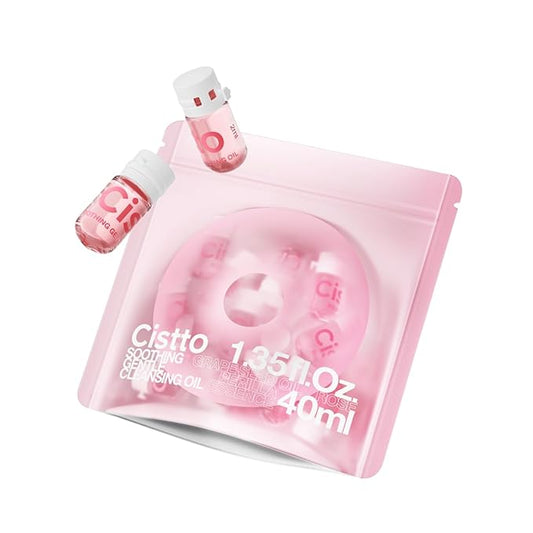 Cistto Natural Cleansing Oil – Waterproof Makeup Remover Oil, Nourishing and Gentle for Sensitive Skin and All Skin Types, Travel-Friendly, 2ml x 20 Capsules