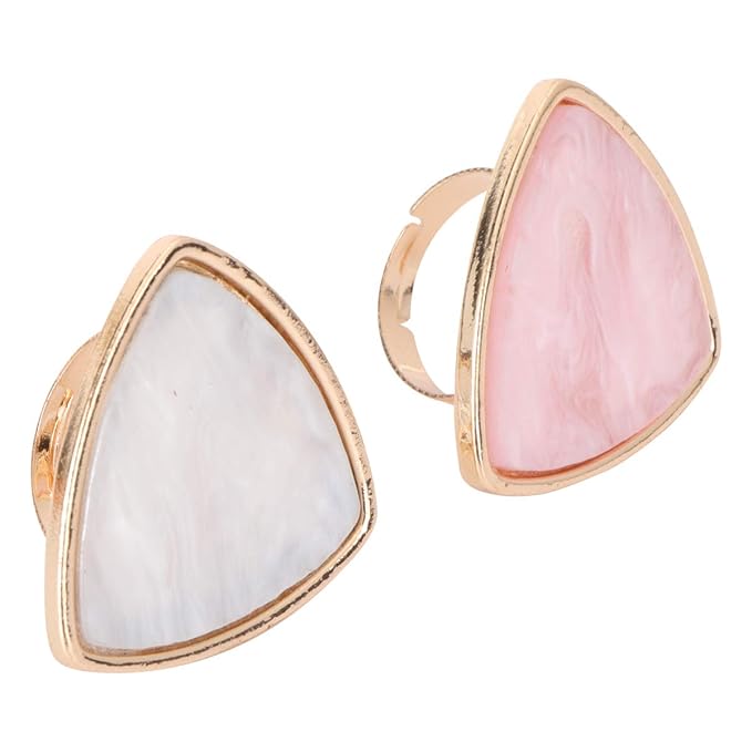 2pcs Shell Ring Palette Cream Makeup Palette Marble Nail Finger Ring Plate Nail Art Accessories Manicure Ring Nail Art Ring Makeup Palette for Foundation White Resin Mix Gel Miss