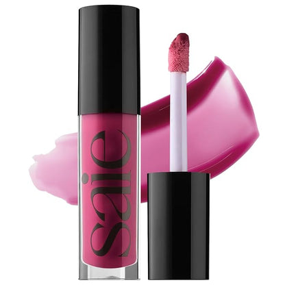 Saie Glossybounce - Hydrating Lip Gloss and Tinted Lip Oil Hybrid with Hyaluronic Acid & Jojoba Oil for Non-Sticky, Ultra-Shiny, Plump & Soft Lips - Everyday Makeup Essential - Dream (.17 oz)