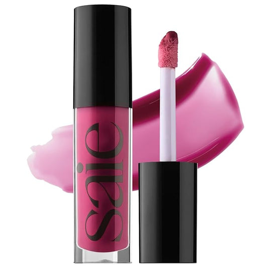 Saie Glossybounce - Hydrating Lip Gloss and Tinted Lip Oil Hybrid with Hyaluronic Acid & Jojoba Oil for Non-Sticky, Ultra-Shiny, Plump & Soft Lips - Everyday Makeup Essential - Dream (.17 oz)