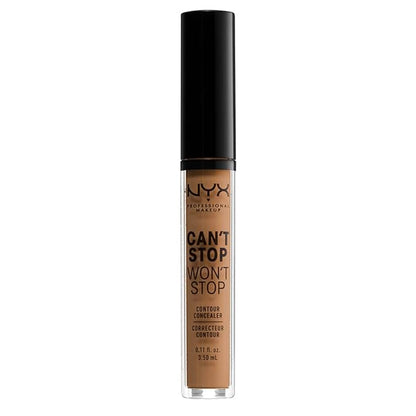 NYX PROFESSIONAL MAKEUP Can't Stop Won't Stop Contour Concealer, 24h Full Coverage Matte Finish - Warm Honey