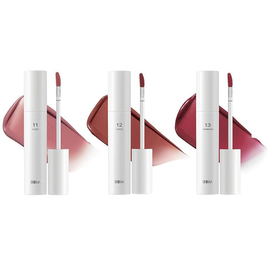 BBIA Glow Lip Tint 3P Bundle Set (#11~13) - Lip Plumping, Volume up Glossy Lip Stain, Naturally Moisturizing, Watery, Lightweight, Long-Lasting, Comfortable, Non-Sticky, Non-Dry, Vivid Color