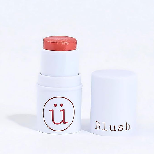 M2U NYC Coral Cream Blush Stick – 3-in-1 Cream Blush for Cheeks, Lips & Eyes – Natural Dewy Finish with Shimmer – Lightweight Blusher for Cheeks, Buildable Formula Infused with Shea Butter