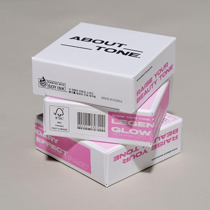 Glow Powder Pact 0.28oz - Shining Tone-Up Pressed Powder Compact with Mirror and Puff Natural Peach Pearl Shimmery Blur Finish Face Makeup Setting Finishing Transparent Sebum Control Vegan