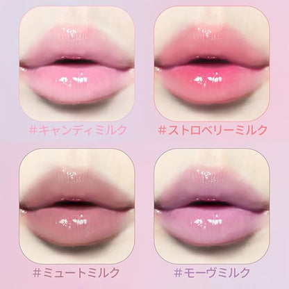 Milk Heart Tint Lip & Cheek Stain, Soft Matte, Velvet Finish Lip Color, Creamy Korean Lip Tint for Natural & Vibrant Lips (02 Strawberry Milk, 1 Count)