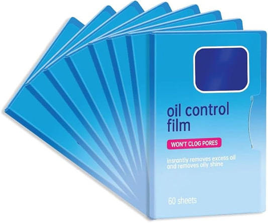 8 Packs Oil Control Film for Face (480 Sheets) - Oil Absorbing Blotting Sheets for Oily Skin, Makeup-Friendly & Portable Oil Wipes