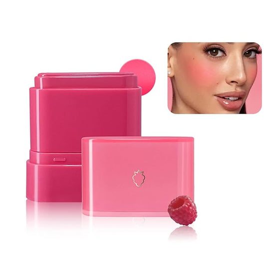 Multi-Purpose Makeup Hydrating Cream Blush Stick, Beauty Solid Moisturizer Stick For Cheek & Eyes & Lips，Waterproof Natural Moisture Smooth Blendable Matte Finish Face Blush Makeup (#05 Rasberry)