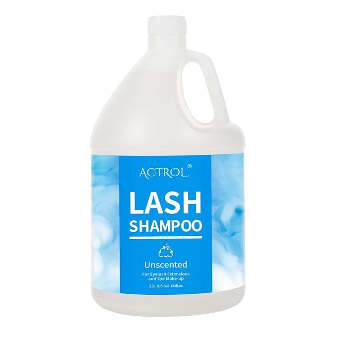Eyelash Extension Cleanser Gallon Unscented 3.8L Natural Lash Extension Shampoo Professional Eyelid Foaming Cleanser Paraben & Sulfate Free Non-lrritating with Salon and Home Care