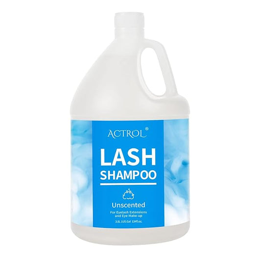 Eyelash Extension Cleanser Gallon Unscented 3.8L Natural Lash Extension Shampoo Professional Eyelid Foaming Cleanser Paraben & Sulfate Free Non-lrritating with Salon and Home Care