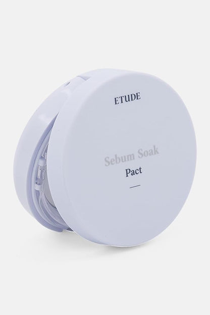 ETUDE Sebum Soak Pact | Facial Oil Control and Soft Skin with this Mineral Powder that Absorbs Sebum for a Matte Face | K-beauty