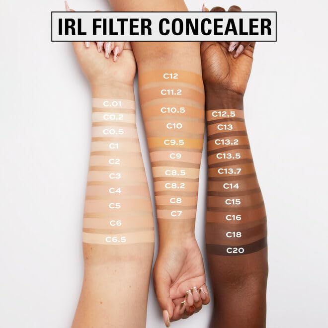 Revolution, IRL Filter Finish Concealer, Full Coverage, Oil-Free, Long-Lasting & Lightweight Formula, Infused with Hyaluronic Acid, Vegan & Cruelty-Free, C1, 0.21 oz