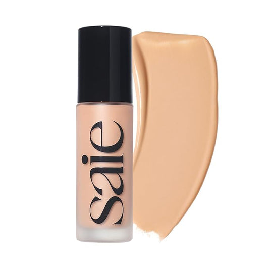 Saie Glowy Super Skin Tint Liquid Foundation - Hydrating Serum Foundation with Lightweight, Medium Coverage - Formulated with Hyaluronic Acid to Hydrate, Brighten and Plump - Shade 10 (1.01 oz)