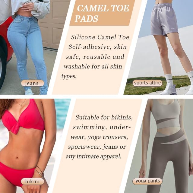 Drop-Shaped Camel Toe Concealer | Invisible, Seam-Free Protector | Reusable PU Film & Silicone for Women’s Swimwear, Leggings & Activewear (3-Pack)
