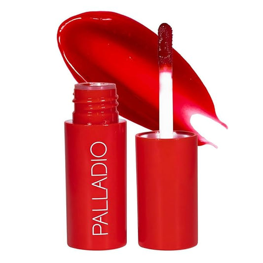 Palladio Jelly Tint, Liquid Stain for Cheeks & Lips, Vivid Color Lip Stain, Lightweight Non-Sticky and Transfer-proof, Natural Finish Makeup, Cherry Rose