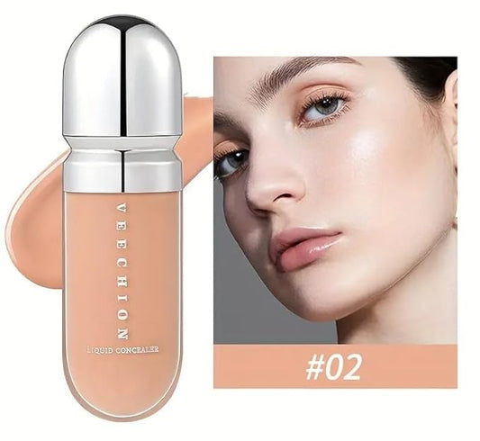 12-Shade Full Coverage Long Lasting Concealer, Waterproof Liquid Foundation For All Skin Types, Matte Finish, Buildable Coverage (2, 8ml)