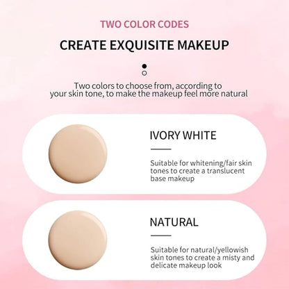 LAMUSELAND Air Cushion BB Cream Foundation, 2 Shades Tinted Moisturizing Waterproof Long-lasting Nude Natural Concealer, Oil Control BB Cream Makeup (Natural, 1)
