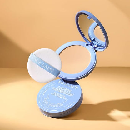 SACE LADY Face Powder Waterproof Sets Makeup, Controls Shine, Smooth Fine Lines for Flawless Lightweight Finish, Long Lasting Matte Compact Setting Powder Cosmetics Cruelty-free, 0.35oz (#02)