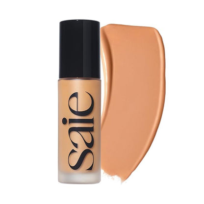 Saie Glowy Super Skin Tint Liquid Foundation - Hydrating Serum Foundation with Lightweight, Medium Coverage - Formulated with Hyaluronic Acid to Hydrate, Brighten and Plump - Shade 19 (1.01 oz)