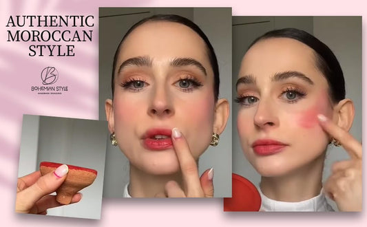 Authentic Moroccan Clay Pot Lip Stain - Traditional Berber Lipstick - Organic, Long-Lasting Lip Color