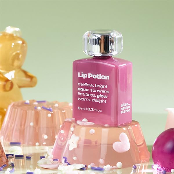 Lip Potion Aqua Glow No.8 Sugar Purple | Hydrating, Non-Sticky Gloss with Sheer Radiance | 0.3 Oz