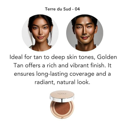 MIRECOSMETICS Velvet Finish All in 1 Cushion Foundation Refill │Long Lasting, Full Coverage for All Skin Types (0.67oz) (04 Terre du Sud)