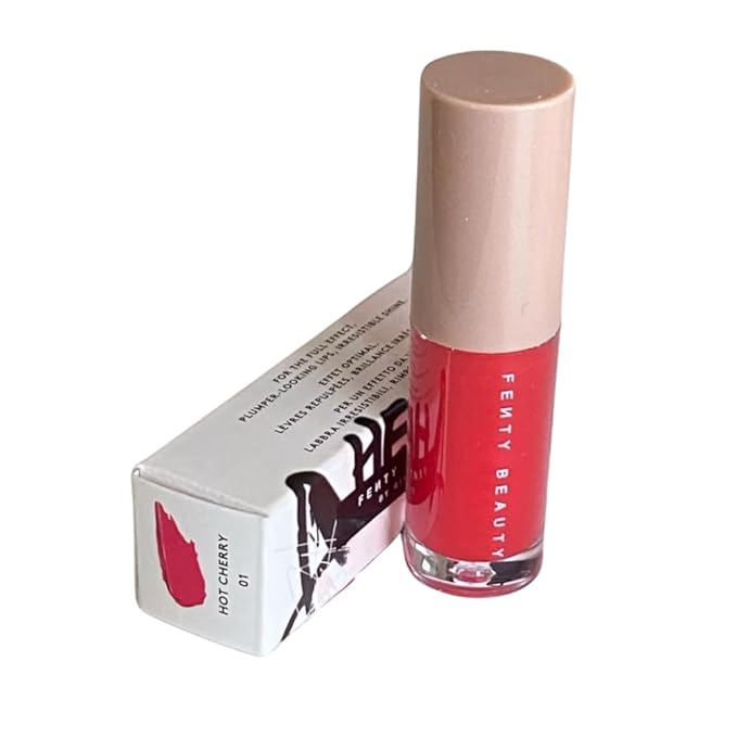FENTY BEAUTY Gloss Bomb Heat Universal Lip Luminizer and Plumper Travel 2ml (Hot Cherry, .07OZ)