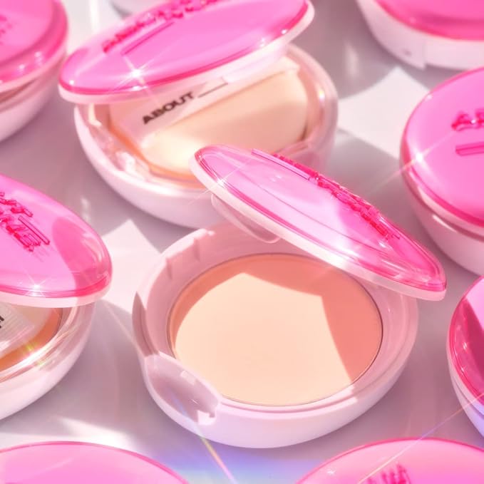 [ABOUT TONE] Blur Powder Pact (03 NATURAL) + Glow Powder Pact + Air Fit Powder Pact + Sebum Cut Powder Pact [4 Types of Powder Pact BUNDLE SET] / Pressed Powder Pact with Mirror and Powder Puff
