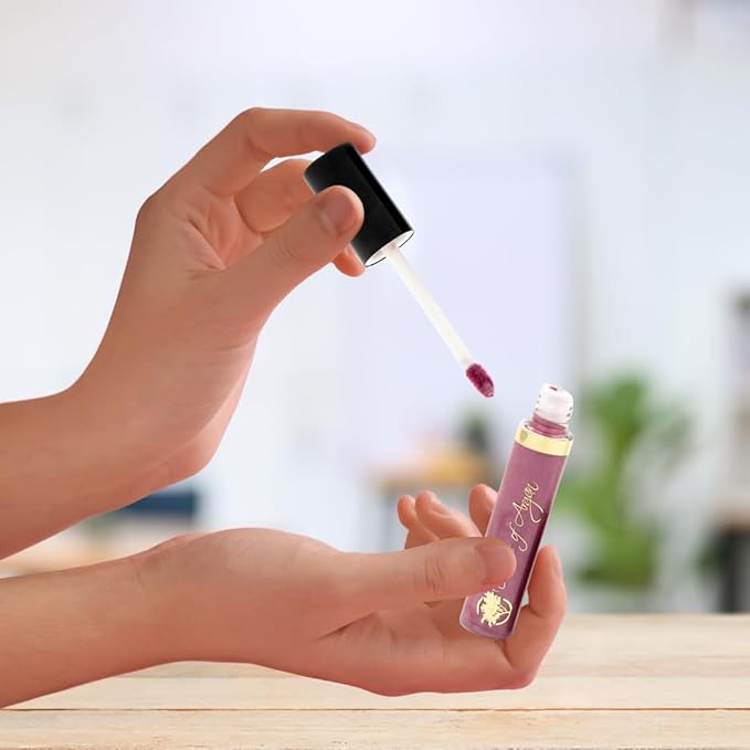 Essence Of Argan Passion Plum Lip Gloss with Moroccan Argan Oil to Moisturize and Plump your Lips – Lip Care to Eliminate Dryness - Passion Plum Matte Effect 0.25oz