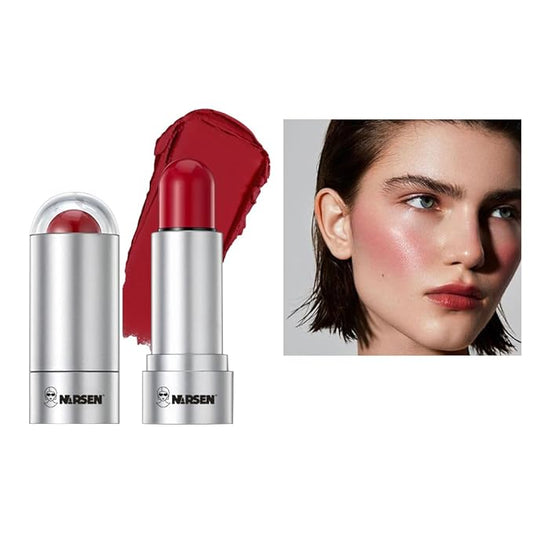 Face Stick Set - Contour, Highlighter, and Blush Sticks, Creamy Texture, Beginner-Friendly, Natural Finish - for Cheeks and Lips-BLUSH