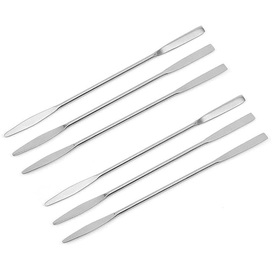6 Pcs Stainless Steel Makeup Spatula Stir Tool Double Head Cosmetics Mixer