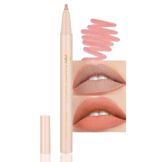 YOUNG VISION Gourd-Shaped Precision Liquid Lipstick & Lipliner - Nude Matte Perfection