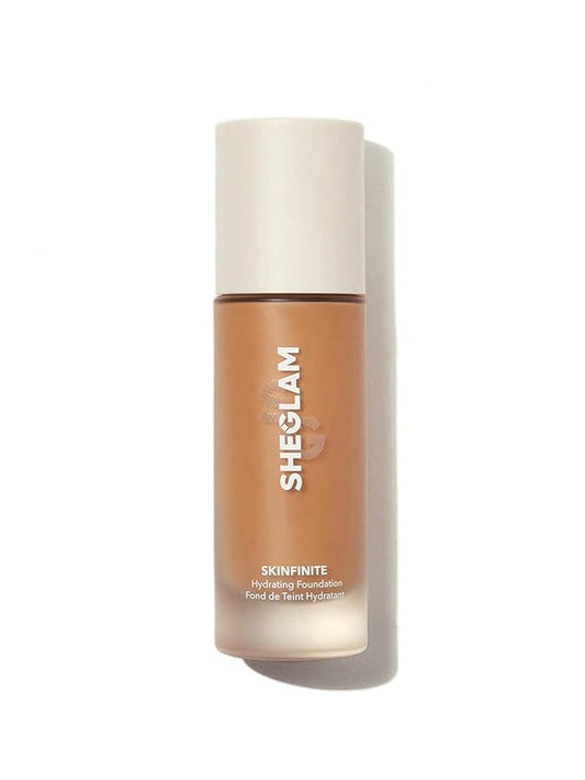SHEGLAM Skinfinite Hydrating Foundation Flawless Dewy Foundation Hydrating Coverage Invisible Pore Concealer Pore-less Non-Greasy Lightweight Natural Soft Liquid Foundation-Earth