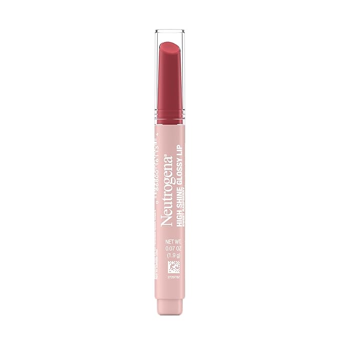 Neutrogena High Shine Glossy Lip with Maracuja Oil + Vitamins & Antioxidant Vitamin E, Nourishing Glossy Lip, Non-Retractable, Pigmented For Buildable Color, Sweet Raspberry, 0.07 oz