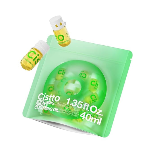Cistto Natural Cleansing Oil – Waterproof Makeup Remover Oil, Nourishing and Gentle for Sensitive Skin and All Skin Types, Travel-Friendly, 2ml x 20 Capsules