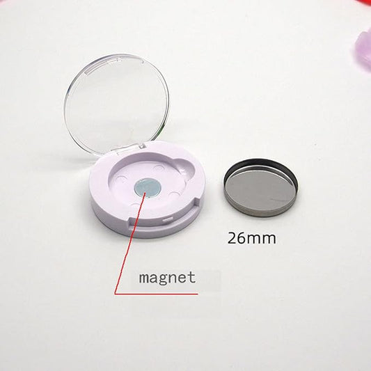 luzen 4Pcs Small Round Eyeshadow Box Replacement Empty Box Case DIY Refillable Magnet Makeup Eyeshadow Powder Blush Lipstick Sub-packing Containers for Women Daily and Travel Use