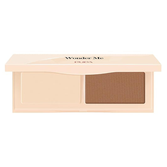Pupa Milano Wonder Me Natural Sculpt, 001, 0.282 oz - Double Face Contour Palette - Perfecting and Contouring Face Powder - Blendable Face Makeup