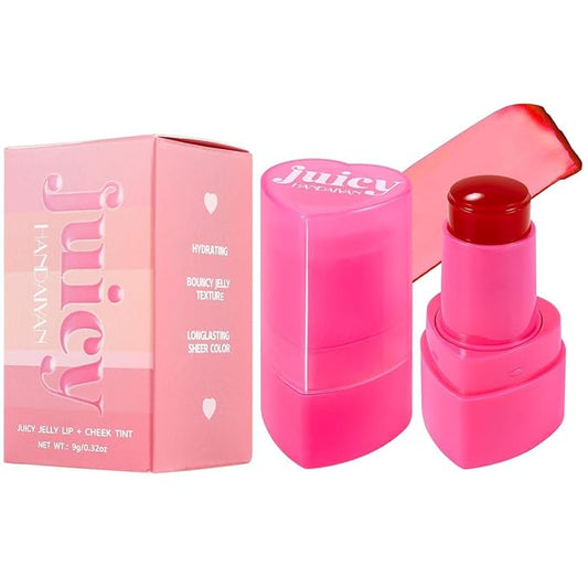 Cooling Water Jelly Tint Blush, Multi-Use Love Blush Tint Stick, Sheer Lip & Cheek Stain Makeup Stick, Moisturizing Buildable Bouncy Jelly Texture, Cruelty Free (01#, 0.32oz)