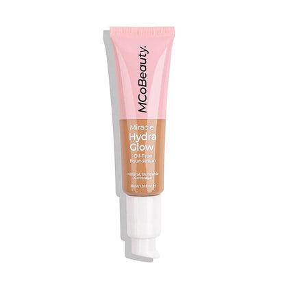 MCoBeauty Miracle Hydra Glow Oil-Free Foundation - Water-Based, Light-Medium Coverage - Features A Natural Satin Finish - Ultimate Radiant Base - With A Second-Skin Feel - Natural Honey - 1 Oz