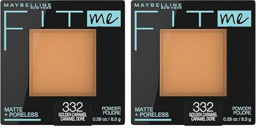 Maybelline Fit Me Matte + Poreless Pressed Face Powder Makeup, Golden Caramel, 1 Count (Pack of 2)