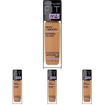 Maybelline Fit Me Dewy + Smooth Foundation Makeup, Toffee, 1 Count (Pack of 4)