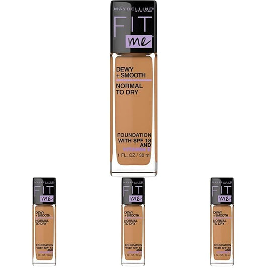 Maybelline Fit Me Dewy + Smooth Foundation Makeup, Toffee, 1 Count (Pack of 4)